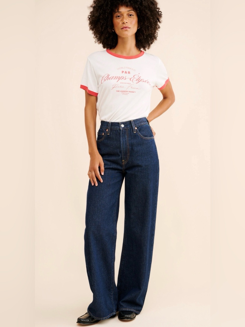Levi’s Ribcage Wide Leg High-Rise Jeans in Dark Stone Blue, 30x32 - Picture 2 of 15